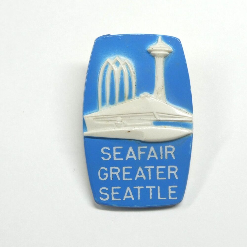 Seafair Greater Seattle Center Pin 1967 Vintage Blue Plastic